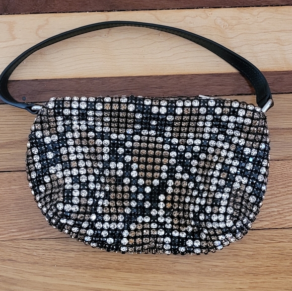RARE ALEXANDER WANG HEIRESS RHINESTONE PATTERN MESH POUCH CLUTCH BAG - Picture 10 of 14